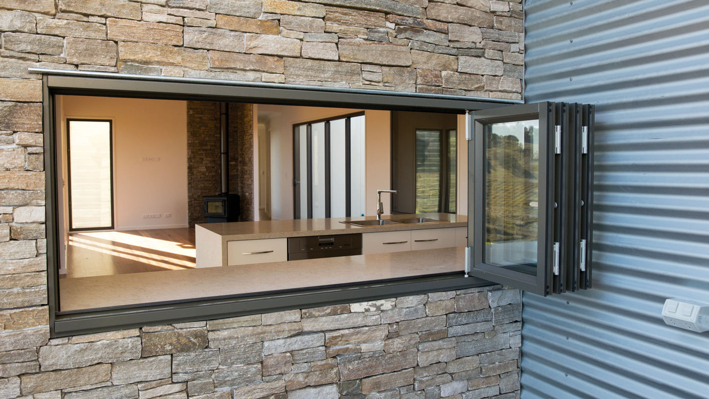 Aluminum Bifold Window 96"Wx36"H