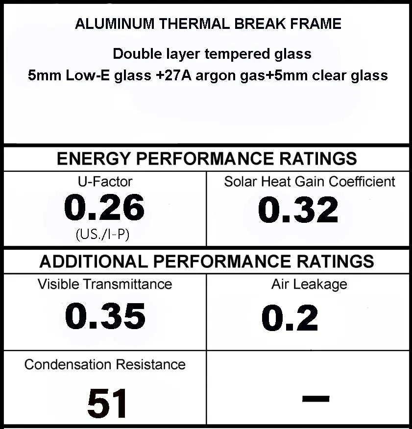 Aluminum French Doors 60"W x 80"H